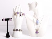 (9) Purple stone sterling jewe