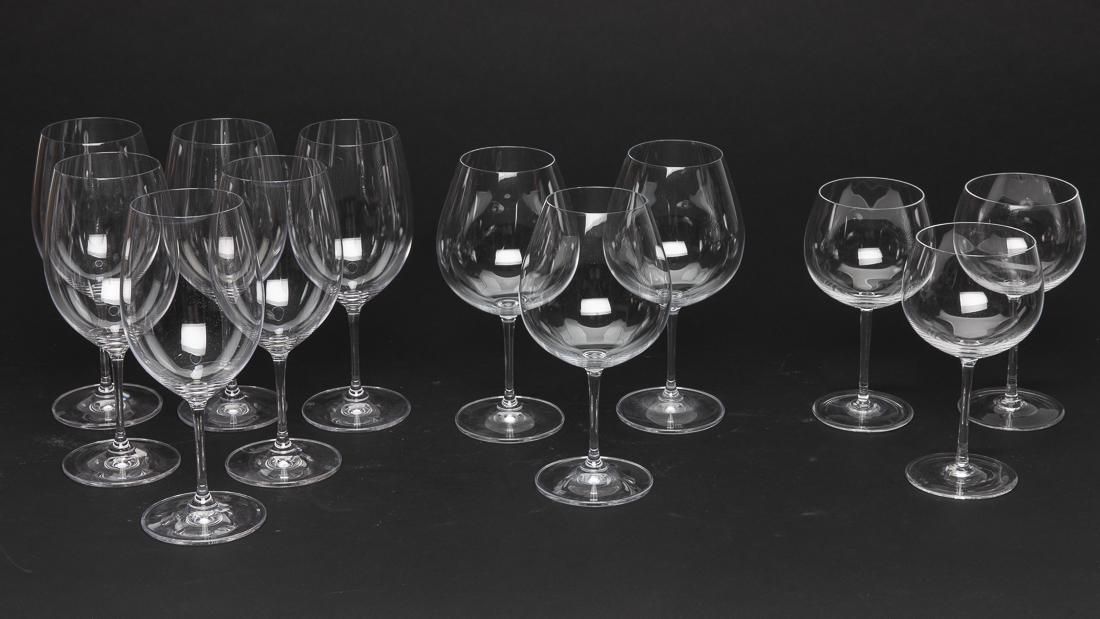 9 RIEDEL WINE GLASSES & 3 TIFFANY &