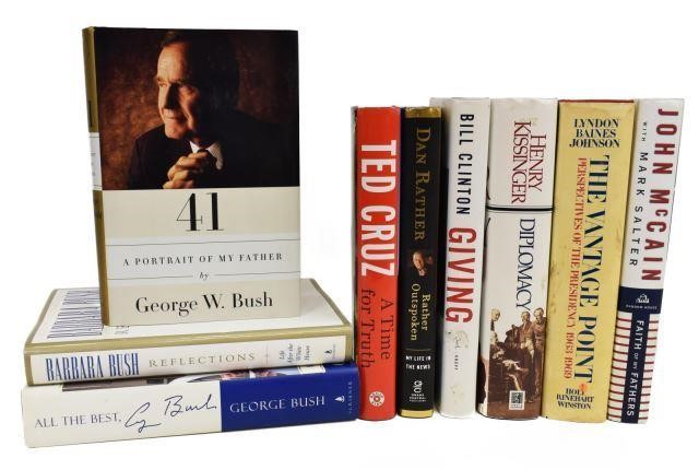 (9) SIGNED BOOKS, BUSH, JOHNSON,