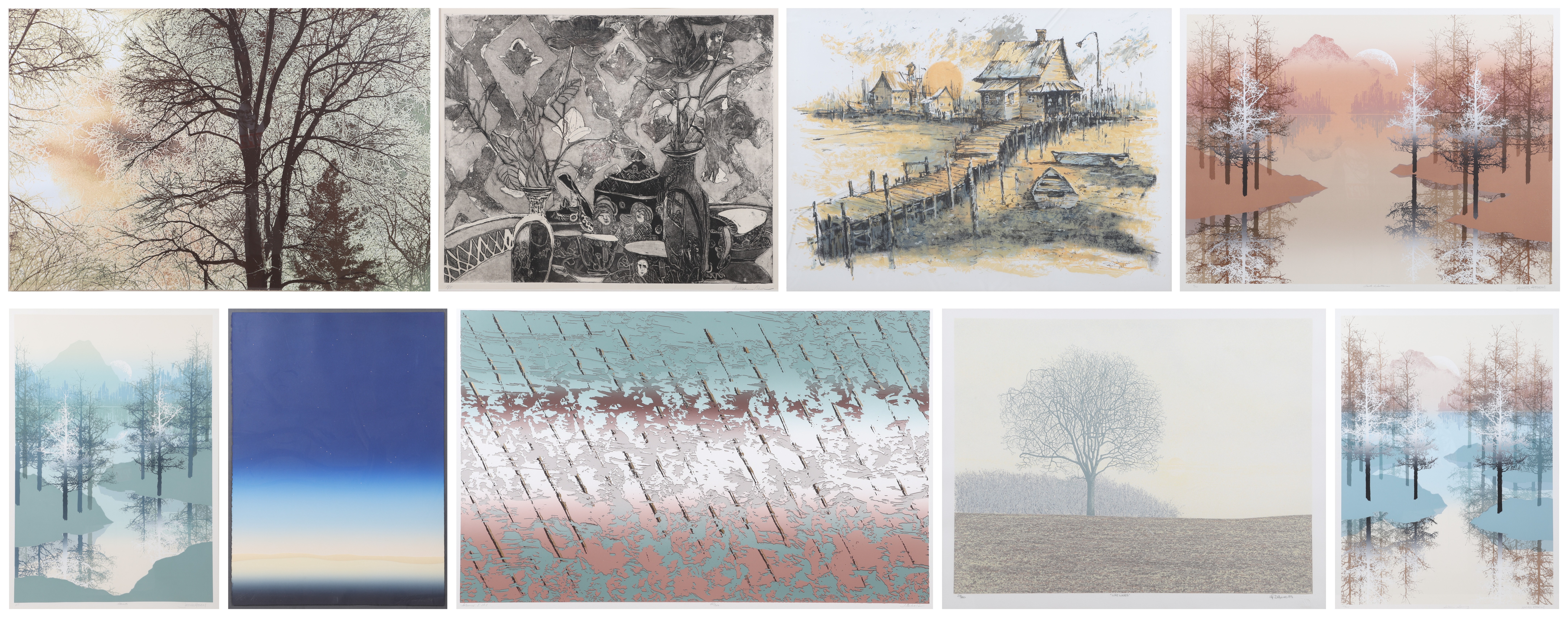 (9) Signed prints, artists