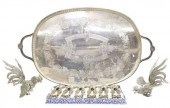 (9) SILVER PLATE TRAY, LOBSTER