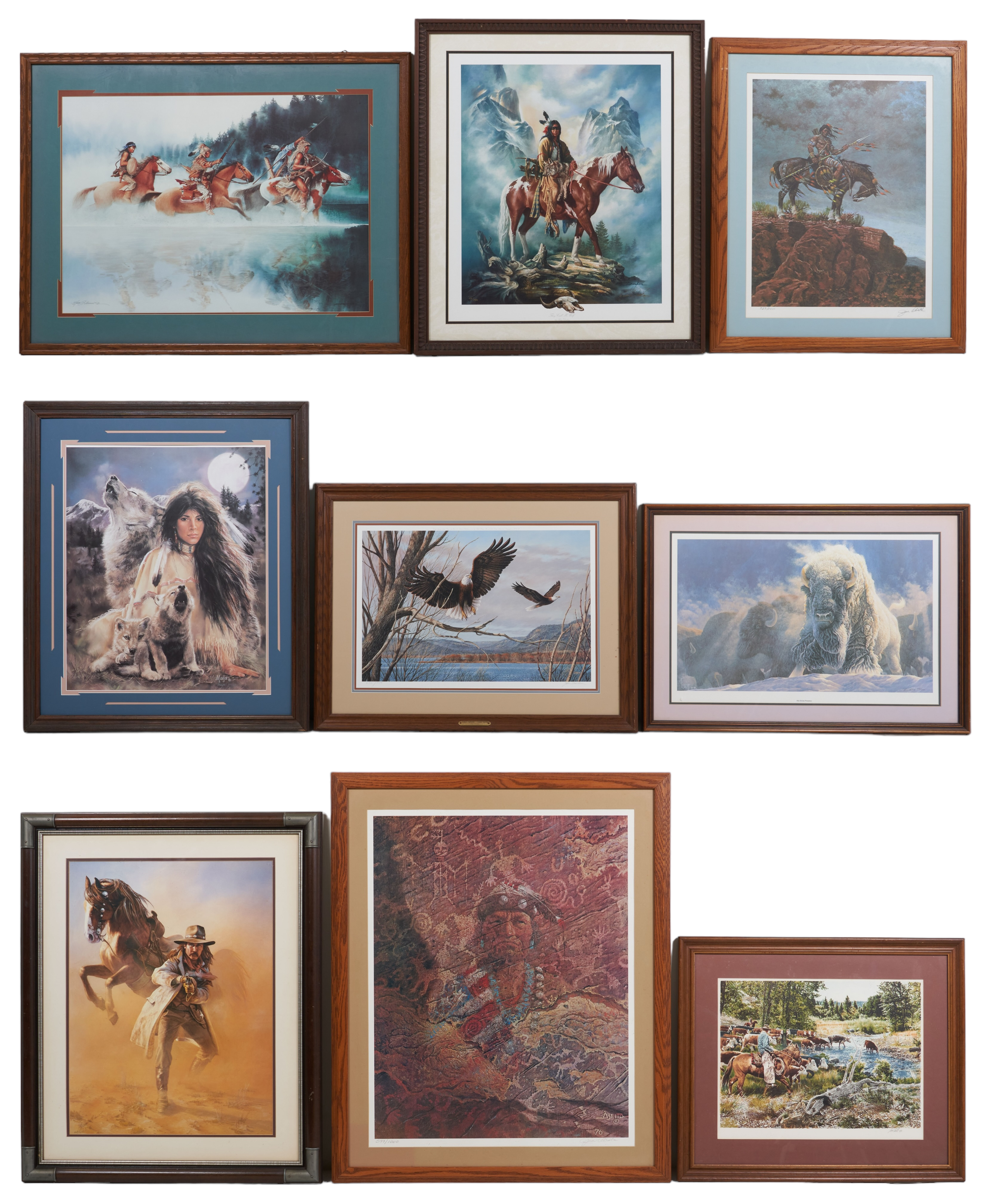 (9) Southwestern prints, artists
