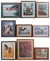 (9) Southwestern prints, artis
