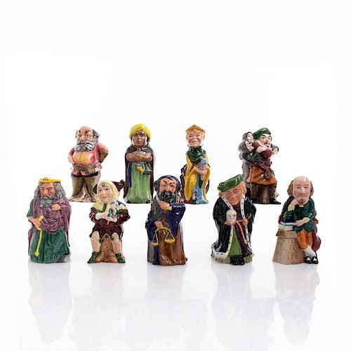 9 STAFFORDSHIRE CHARACTER JUGS,