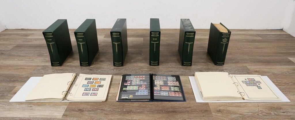 9 STAMP ALBUMS: FRANCE, U.S., GREAT