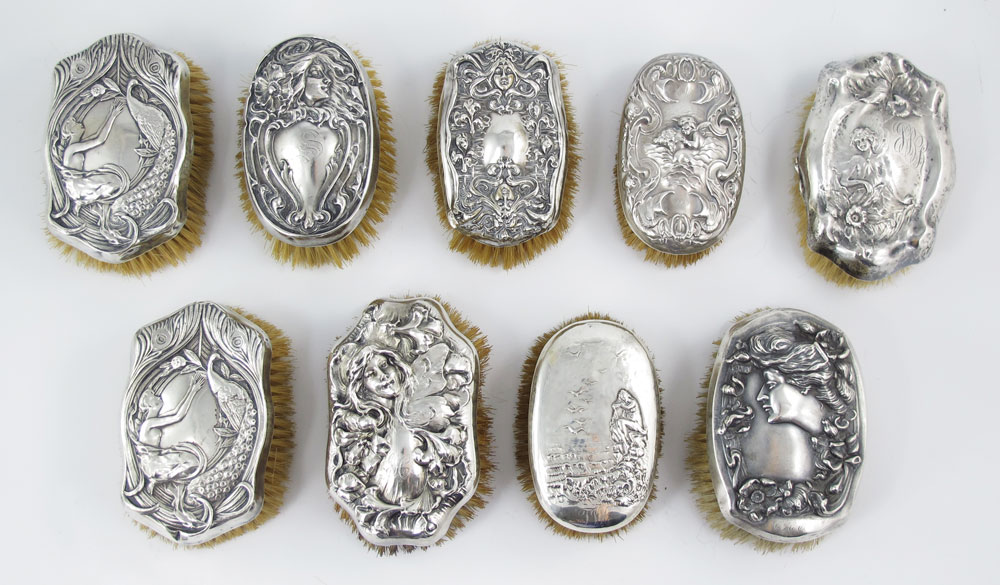 9 STERLING ART NOUVEAU MILITARY