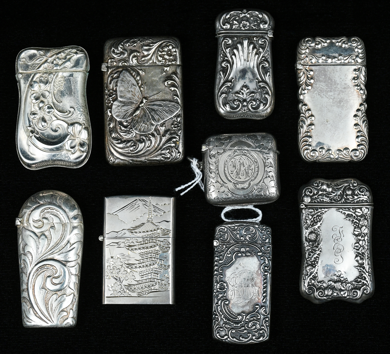 9 STERLING SILVER MATCH SAFES &