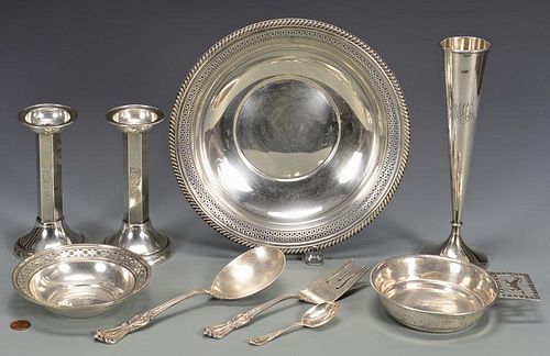 9 STERLING SILVER TABLE ITEMS INCL.