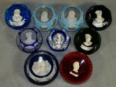 9 sulphide paperweights includ