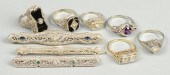 9 VINTAGE 10K-18K RINGS & BAR
