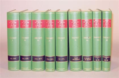 9 vols.  Brunet, Jacques Charles.