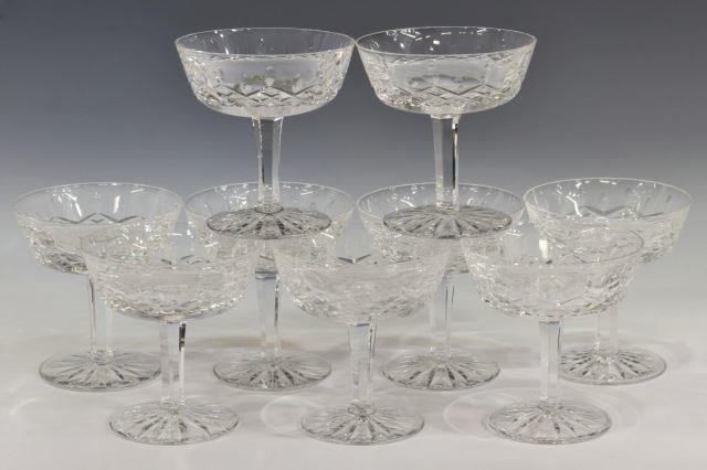 (9) WATERFORD 'LISMORE' CRYSTAL