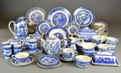 (90) Pieces Blue Willow Porcel