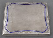 900 SILVER & COBALT ENAMEL CIG