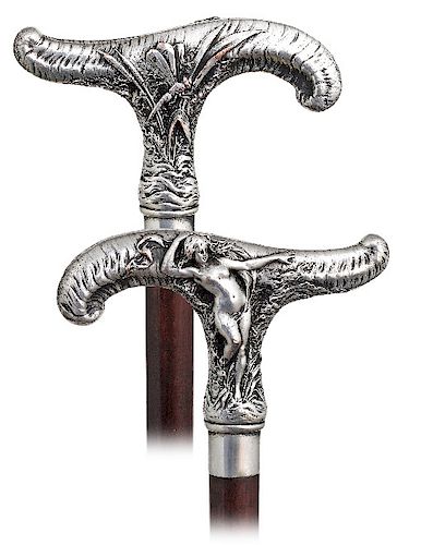 92. FIGURAL ART NOUVEAU CANE