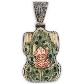 "925" CARVED BONE FROG PENDANT