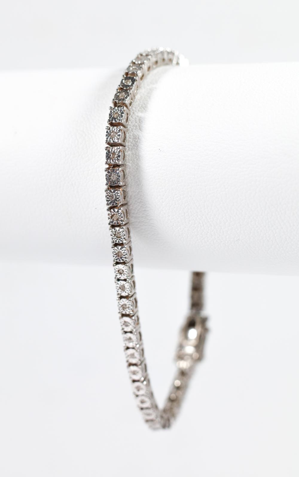 925 SILVER AND DIAMOND TENNIS