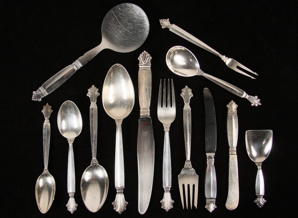 (96 PC) JENSEN STERLING FLATWARE