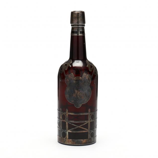 .999 SILVER OVERLAY GLASS "RYE" BAR
