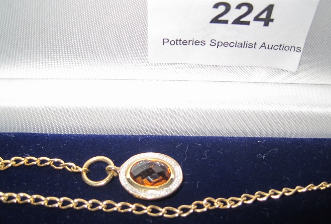 9CT Garnet & Diamond Bracelet