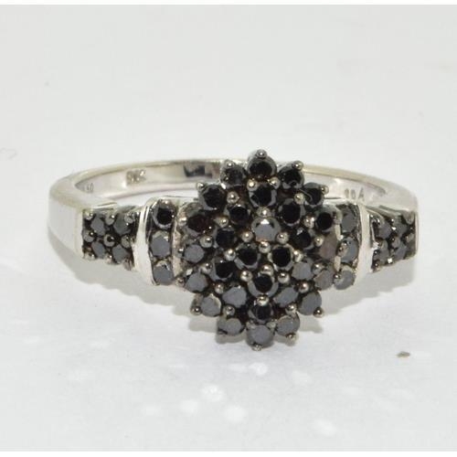 9ct White Gold Black Diamond