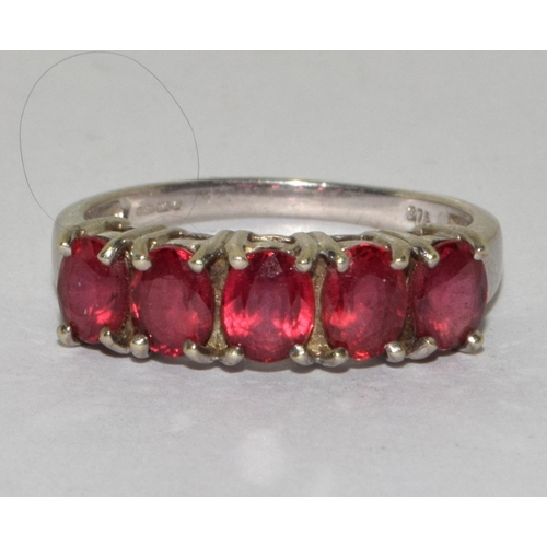 9ct white gold ladies 5 stone