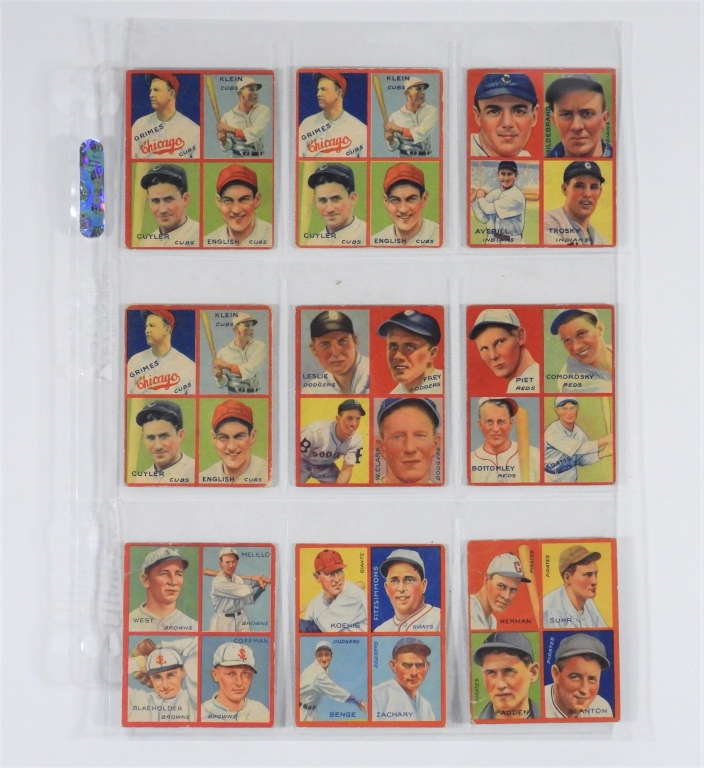 9PC 1935 GOUDEY BASEBALL 4-IN-1