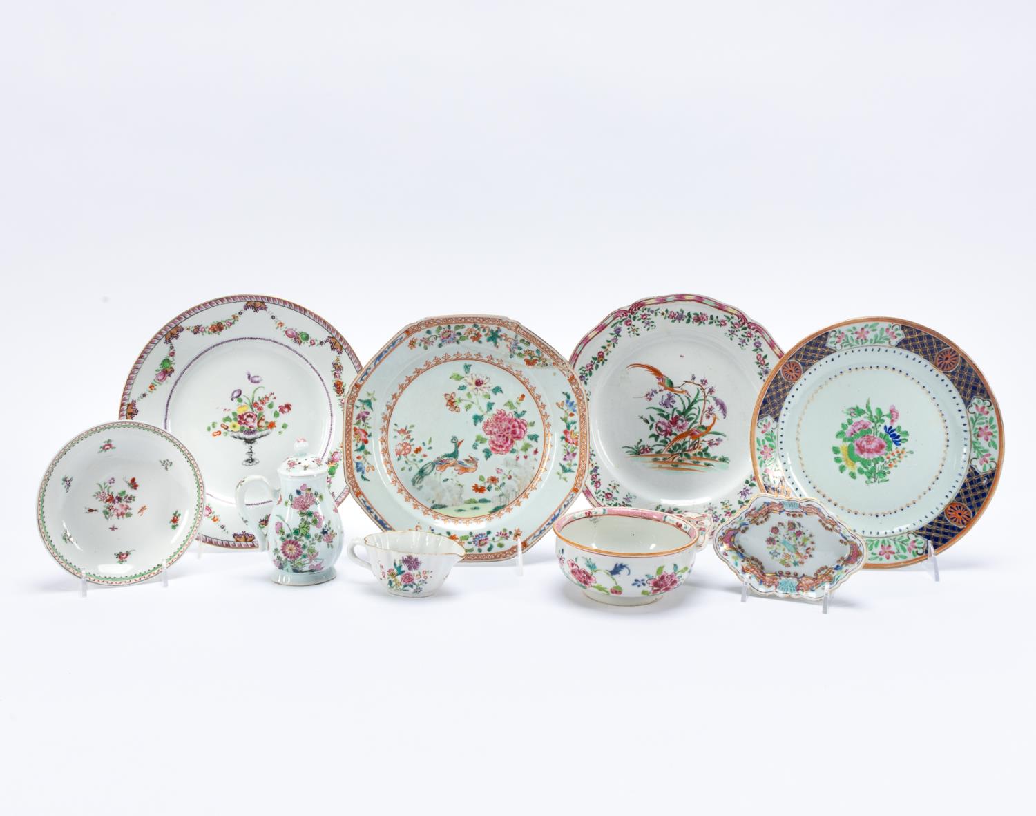 9PC CHINESE EXPORT FAMILLE ROSE