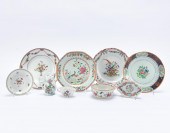 9PC CHINESE EXPORT FAMILLE ROS