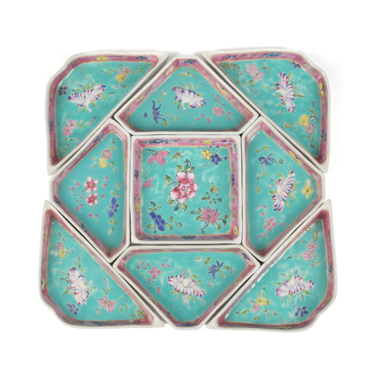 9PC CHINESE FAMILLE ROSE