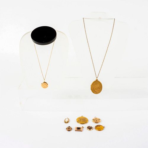 9PC GOLD FILLED AND PLATED LOCKET