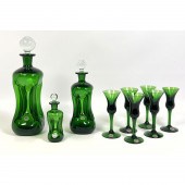9pc Green Glass KASTRUP HOLMEG
