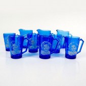 9PC HAZEL ATLAS MUGS AND PITCH