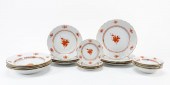 9PC HEREND RUST CHINESE BOUQUE