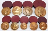 9PC HISTORICAL BRONZE MEDALLIO