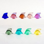 9PC LALIQUE CRYSTAL FISH FIGUR