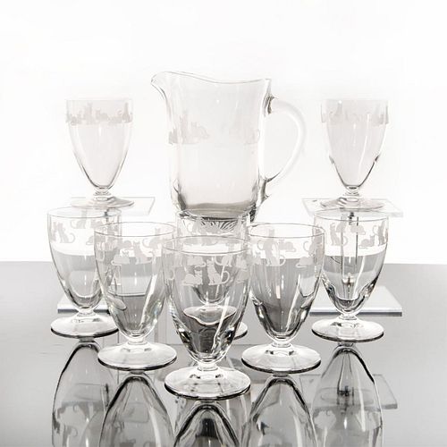9PC LENOX CRYSTAL ETCHED PITCHER