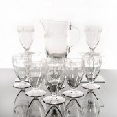 9PC LENOX CRYSTAL ETCHED PITCH