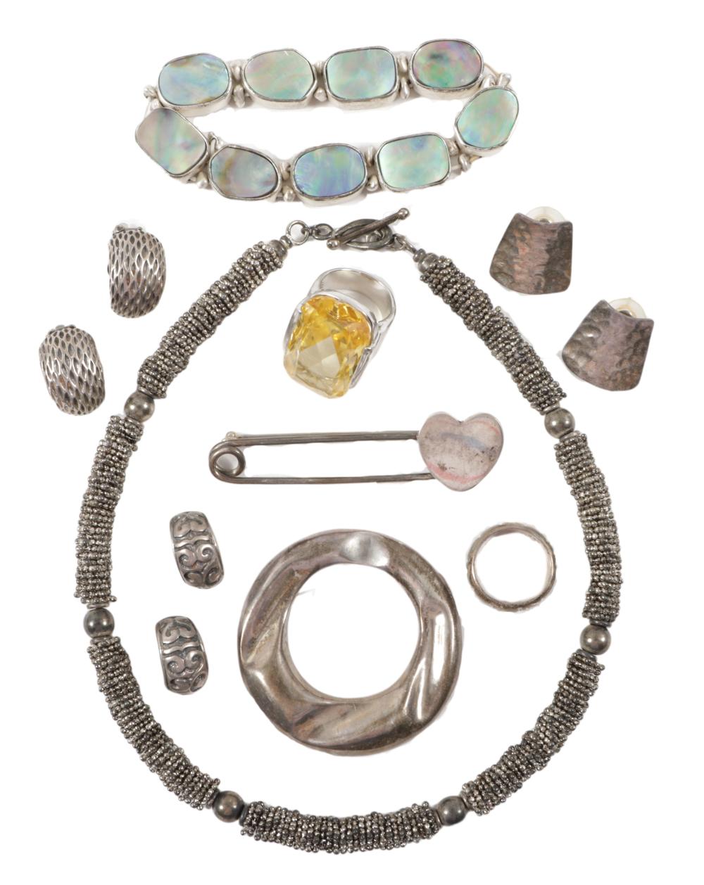 9PC MOSTLY STERLING SILVER