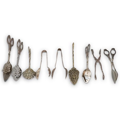 (9PC) STERLING SILVER TONG