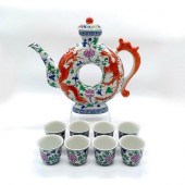 9PC VINTAGE CHINESE DOUGHNUT L