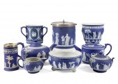 9PC WEDGWOOD DARK BLUE DIP JAS