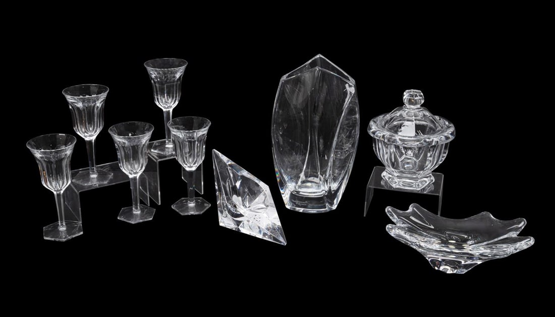 9PCS BACCARAT CRYSTAL INCLUDING