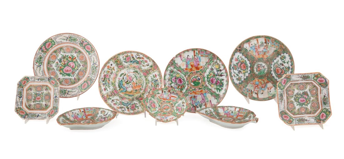 9PCS CHINESE EXPORT FAMILLE ROSE