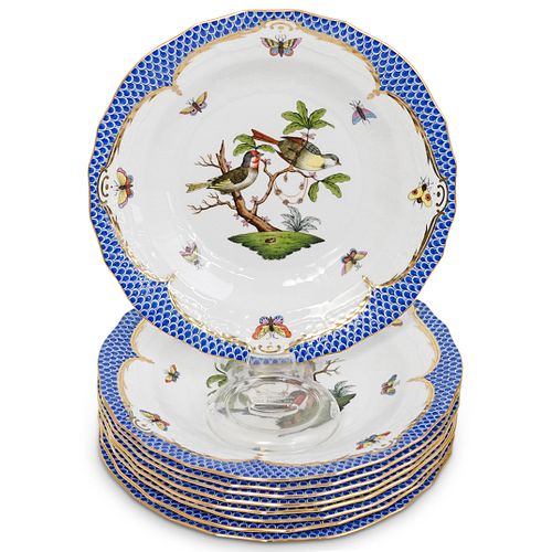 (9PCS) HEREND ROTHSCHILD BLUE