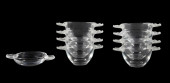 9PCS LALIQUE CRYSTAL GERANIUM