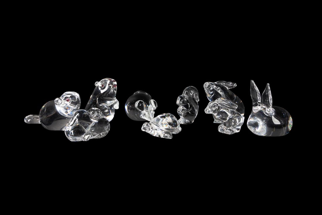 9PCS STEUBEN GLASS ANIMALS
