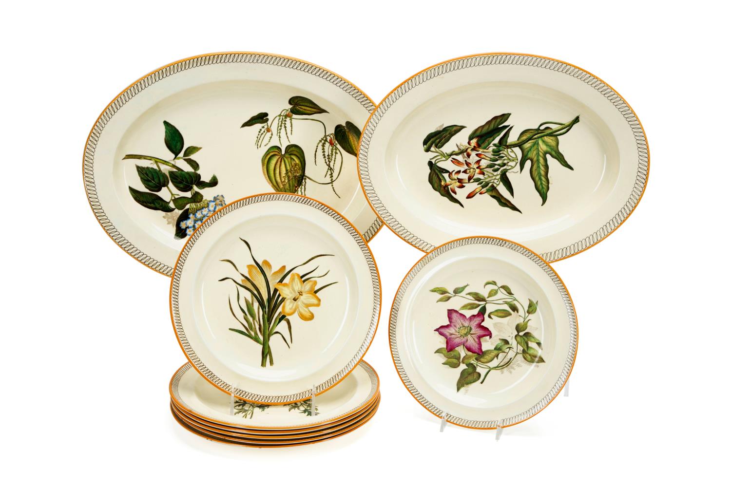 9PCS WEDGWOOD 19TH C "BOTANICAL