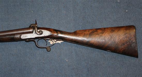 A 12 bore pin fire underlever