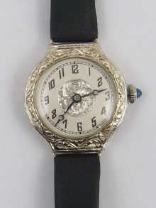 A 14 ct white gold lady's wrist